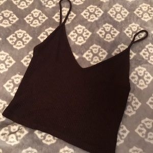 Ribbed maroon cropped cami from Brandy Melville